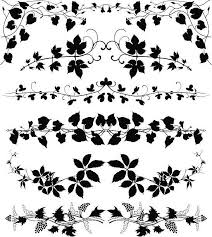Black And White Vines Vector Creeper Plants Set Vector Art Illustration Plant Jewelry Vine Decoration Vector Art Illustration