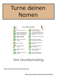 Turne Deinen Namen Unterrichtsmaterial Im Fach Sport In 2020 Sportunterricht Sportspiele Grundschule Erste Klasse Unterricht