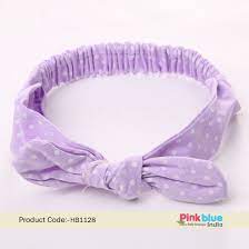 Purple Bow Tie Headband With Polka Dot Pattern For Babies And Toddlers Hair Band Accessories Baby Hair Bands Baby Girl Bows