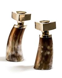 ladorada light bull horn candlestick holders silberne kerzenstander kupfer