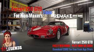 The same pattern also covers the bottom half of the car. Csr Racing 2 Ferrari 250 Gto Tune Shift Pattern For Non Maxers Remake Legends 7 Youtube