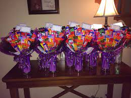 These Are Simple Cute Candy Bouquets That I Made For Homecoming Gifts Gift Bouquet Candy Bouquet Candy Crafts