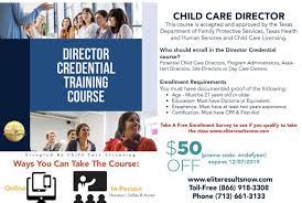 This free online training will take you through all facets of being a program provider, including enrollment. Director Credential Program Www Eliteresultsnow Com Human Services Childcare Provider Childcare