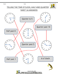 Time Worksheet Oclock Quarter And Half Past