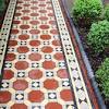 Black and white outdoor floor tiles. 1