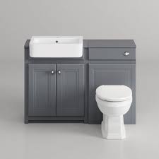 We have different styles of vanity units. 1167mm Cambridge Midnight Grey Combined Vanity Unit Victoria Ii Pan Soak Com Small Bathroom Small Toilet Room Small Shower Room