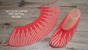 Exclusive source of free knitting patterns, knitting tutorials for beginners and skilled knitter, , knitting instruction, techniques, and knitting basics. Two Color Slippers Free Knitting Pattern