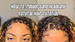 How To Rubber Band Headband Natural Hairstyle Rubber Band Hairstyles Band Hairstyles Natural Hair Styles