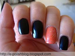 Acrylic Black And Orange Halloween Nails 7 Days Of Halloween Nail Art Day 2 Orange Black Cute Halloween Nails Halloween Nails Easy Black Halloween Nails