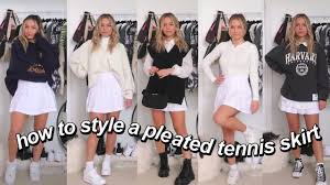 (optional) ankle socks + chunky white sneakers. 5 Ways To Style A Pleated Tennis Skirt Preppy Sporty Girly Sweater Vest Casual Youtube