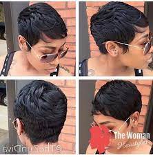 This short hairstyle is quite popular among black women, with its tapered edges and bangs that give you a sexy, chic look. Best Short Pixie Hairstyles For Black Women 2020 Pixie Hairstyles Black Women Hairstyles Short Hair Styles Pixie