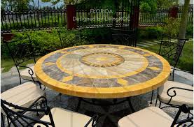 49 Outdoor Patio Garden Round Table Mosaic Marble Stone Florida Patio Round Outdoor Table Outdoor Patio Table