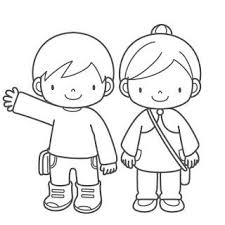 Niño Y Niña Para Colorear