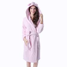 Our bathrobes are made with soft cotton and plush microfiber. Arsuite Women S Deluxe Womens Ultra Plush Cozy Fleece Belted Cute Hooded With Ears Robe Soft Warm Bathrobe Loungewear Sleepwear Housecoat Sleepwear For Ladies Rhw2764 Light Pink Wayfair