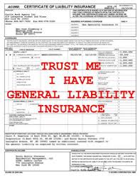 Types of certificates of insurance: General Contractors Liability Insurance Certificates Of Insurance The Misnomers