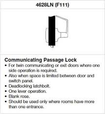 yale pb4628ln 626 passage communicating door lock grade 2 pb lever satin chromium plated