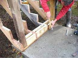 Bottom Stair Post And Stringer Deck Connections Stair Post Deck Stairs Wood Deck Plans