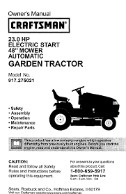 Craftsman gt3000 48'' mower deck belt diagram. Craftsman 917 275021 Users Manual