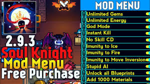 Soul Knight Mod Apk Update 2 9 3 Mod Menu Free Purchase Youtube