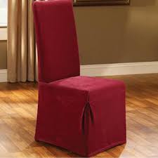 Damask and stripe dining chair slipcover (set of 2) (red) overstock $ 51.49. Sure Fit Stretch Pique Garnet Deep Red Long Dining Room Chair Slip Cover New On Popscreen