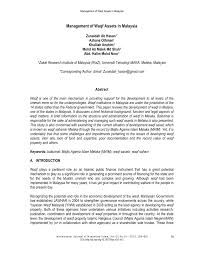 Bangunan sultan idris shah, shah alam, 40000, malaysia. Pdf Management Of Waqf Assets In Malaysia