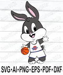 Baby Bugs Bunny W Basketball Space Jam Digital Party Etsy Baby Bugs Bunny Baby Bug Space Jam