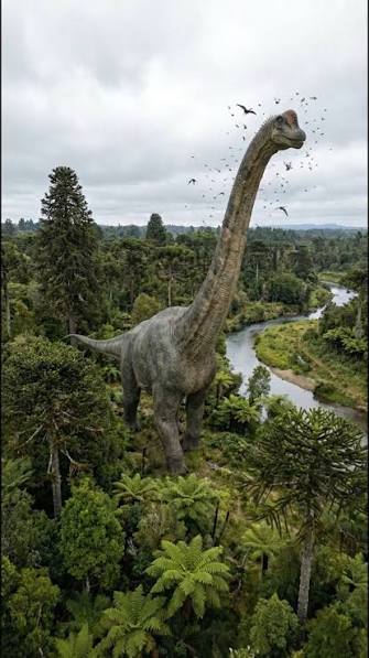The largest land animal to ever exist—one step would literally shake the ground you’re standing on. 🦕, Argentinosaurus was basically a walking skyscraper, weighing as much as 15 elephants combined. 🌿 ...
