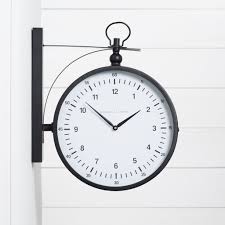 Large outdoor clocks {waterproof and weatherproof}#gardenclocks #yardclock farmhouse double sided clock for rustic kitchens. Metro Station 2 Sided Wall Clock Magnolia