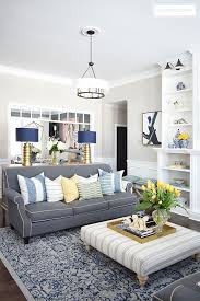 Spring Home Tour With Vibrant Yellows And Pretty Blues Blue And Yellow Living Room Spring Living Room Yellow Living Room