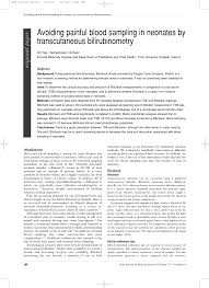 Pdf Avoiding Painful Blood Sampling In Neonates By