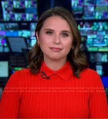 WornOnTV: Elizabeth's red knit collared sweater