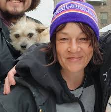 Lost dog in Thornton, Colorado, with harness, running in the street