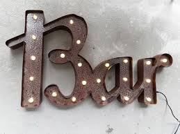 bar leuchtschrift leuchbuchstaben led buchstaben metall vintage loft rustikal led buchstaben leuchtbuchstaben leuchtschrift