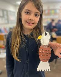 This week in art class, our elementary students were inspired by the live  feed of two bald eagles in Big Bear who recently welcomed their first  chicks in years! In honor of