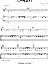 Mika Happy Ending Sheet Music In C Major Transposable Download Print Sku Mn0086896