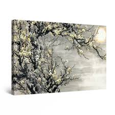 The flower clusters are about 5 inches across. Canvas Wall Art Yellow Flowers White Decor Tree 60 X 90cm Lys Og Art