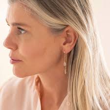 A Beautiful Story gold plated oorbellen Felicity Rose Quartz goudkleurig