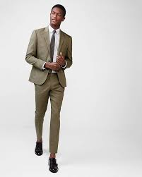 Express insider 50% off everything | not a member? Express Extra Slim Olive Green Wool Linen Blend Suit Pant Green Suit Men Green Suit Jacket Olive Green Suit