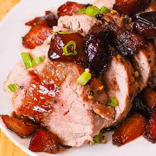 Pork Tenderloin With Sweet Balsamic Plum Sauce Julia S Album Plum Recipes Dinner Plum Recipes Pork Recipes