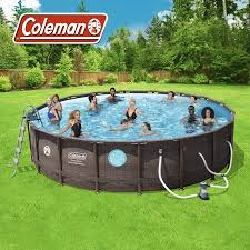 Coleman 18 X 48 Power Steel Swim Vista Series Ii Swimming Pool Set Walmart Com Swimming Pools Swimming Pools Backyard Coleman Pool
