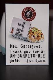 Teacher Appreciation Week Chipotle Gift Card Holder Chipotle Teacher Appreciation Best Gift Cards Chipotle Gift Card