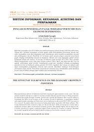 Dalam rangka penyusunan atau penulisan karya ilmiah yang berbasis penelitian dalam jurnal ilmiah pada program studi perpajakan, berikut ini disampaikan lampiran terkait hal tersebut: Pdf Pengaruh Penerimaan Pajak Terhadap Pertumbuhan Ekonomi Di Indonesia