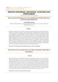 Dalam rangka penyusunan atau penulisan karya ilmiah yang berbasis penelitian dalam jurnal ilmiah pada program studi perpajakan, berikut ini disampaikan lampiran terkait hal tersebut: Pdf Pengaruh Penerimaan Pajak Terhadap Pertumbuhan Ekonomi Di Indonesia