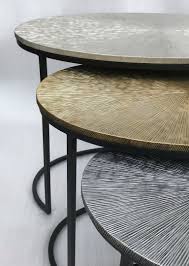 Bruno von tema home ist als runder sofatisch und als beistelltisch erhältlich. Couchtisch Set Fletcher Oval Grau Gold Schwarz 3er Set Von