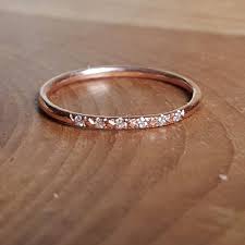 Rose Gold Wedding Band Women 14k Rose Gold Ring Diamond Ring Etsy Gold Wedding Bands Women Pink Gold Rings Thin Diamond Wedding Band