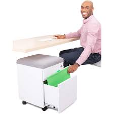 A quick file cabinet desk diy using thrifted metal file cabinets and a simple diy file cabinet desktop from common wood. Mobile File Cabinet W Cushion Top 2 Drawer Stand Steady