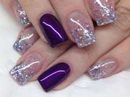 Beautiful Sparkles With Added Purple Purple Glitter Nails Purple Nail Designs Glitter Nail Art
