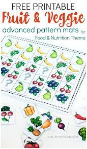 Looking For A Food And Nutrition Theme Activity These Fruit And Vegetable Patternin Healthy Habits Preschool Math Activities Preschool Healthy Food Activities