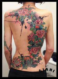 You can design several types of wings on. Watercolor Floral Back Tattoo By Live2 Giahi Tattoo On We Heart It Floral Back Tattoos Art Inspired Tattoos Back Tattoo Women