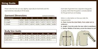 Aran Sweater Size Guide